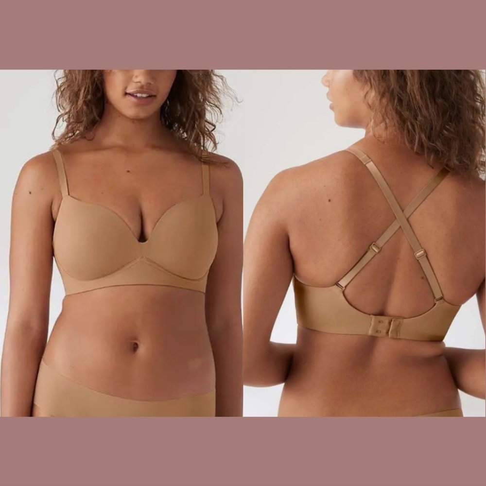 NEW $64 True &‎ Co [ 32DDD ] True Body Wirefree Push Up Bra Bronzed #U1126